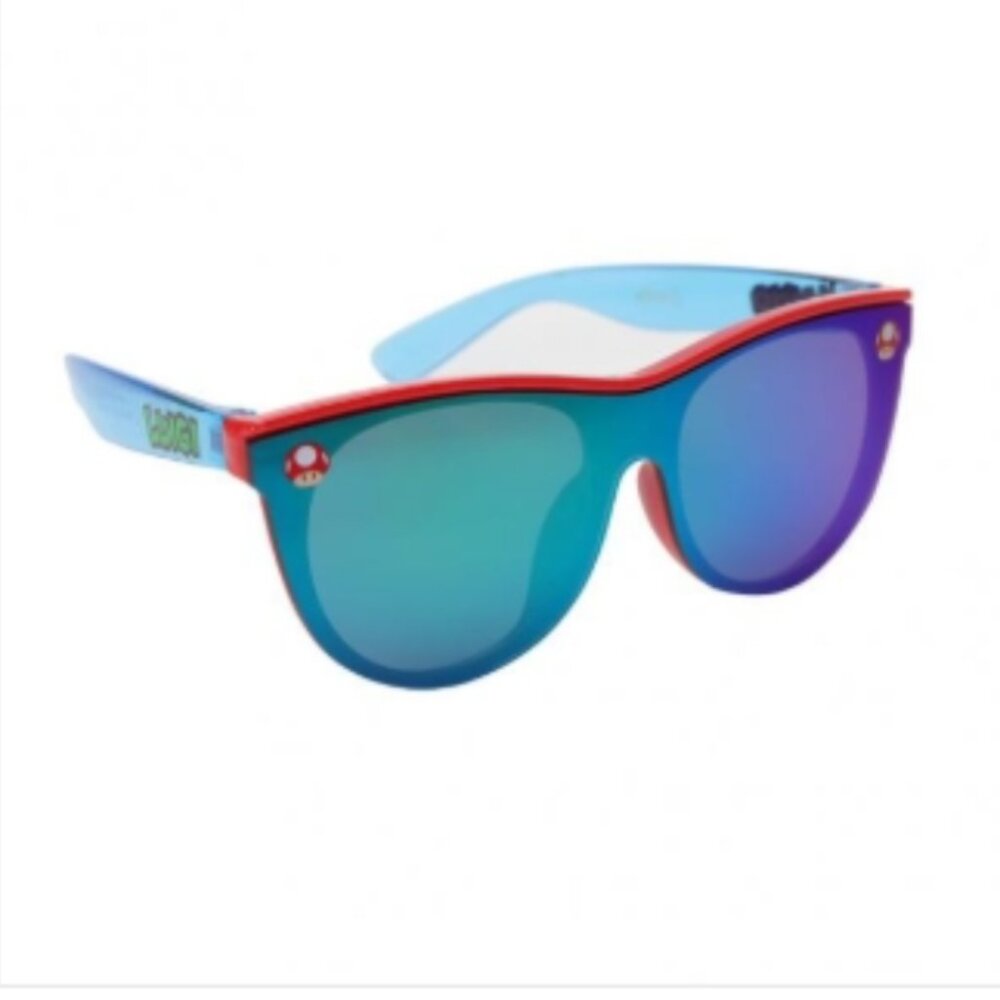 Officially Licensed Kids Arkaid Mario Blue Frameless Sunglasses 2024 Nintendo - Picture 3 of 3
